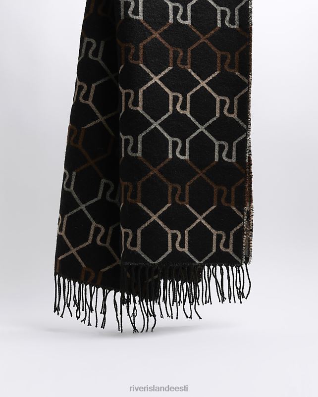 tarvikud must naised River Island ri monogramm ombre sall 44TLL4368