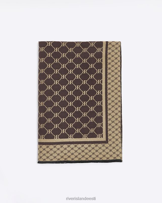 tarvikud pruun naised River Island ri monogramm sall 44TLL4213