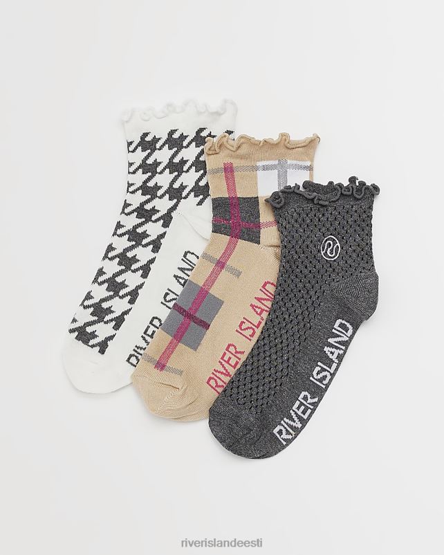tarvikud must naised River Island check pahkluu sokid multipack 44TLL4995