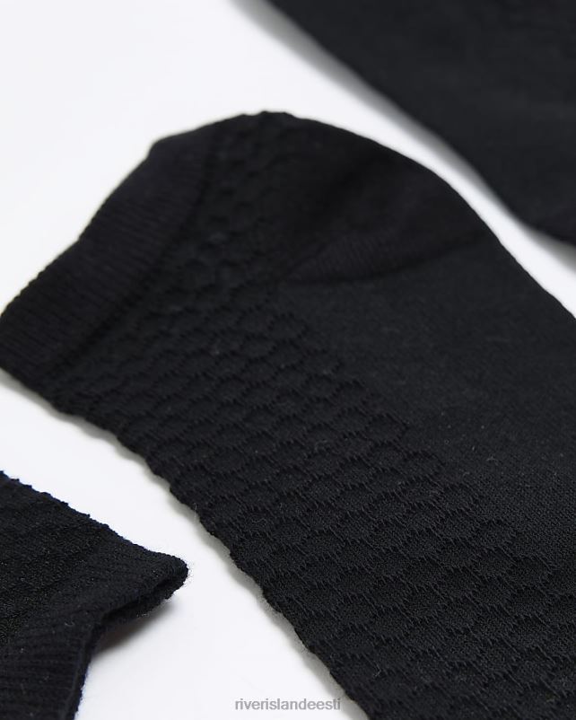 tarvikud must naised River Island kärgstruktuuriga 2 paki treenimissokid 44TLL1588