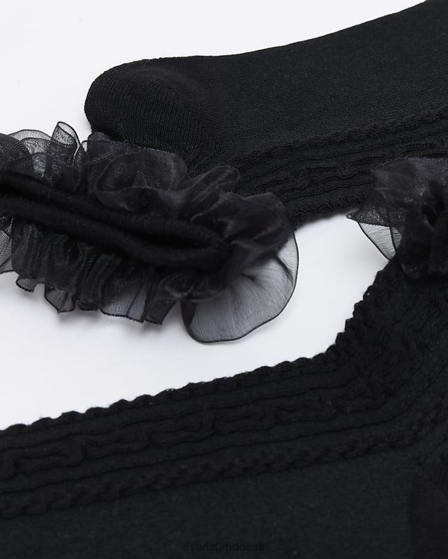 tarvikud must naised River Island sats pahkluu sokid 44TLL1345