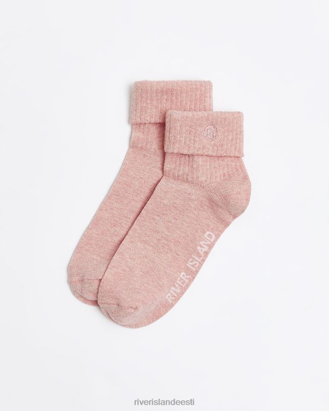 tarvikud roosa naised River Island keeratud alläärega sokid 44TLL717
