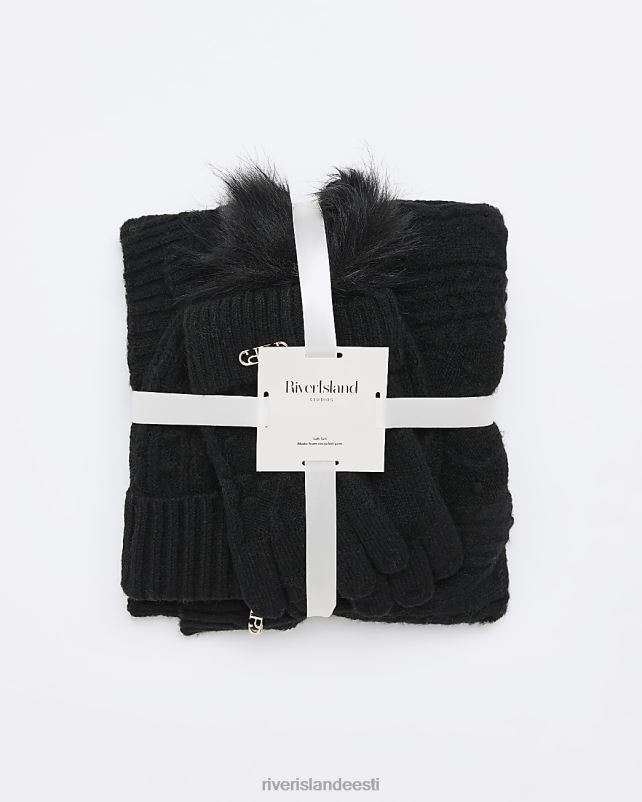 tarvikud must naised River Island kaabliga kootud kinkekomplekt 44TLL585