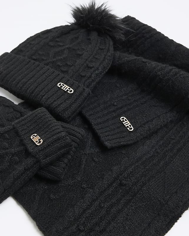 tarvikud must naised River Island kaabliga kootud kinkekomplekt 44TLL585