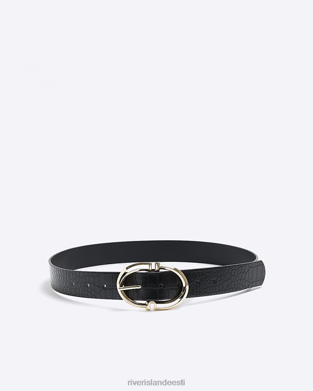 tarvikud must naised River Island Croc reljeefne vöö 44TLL3861