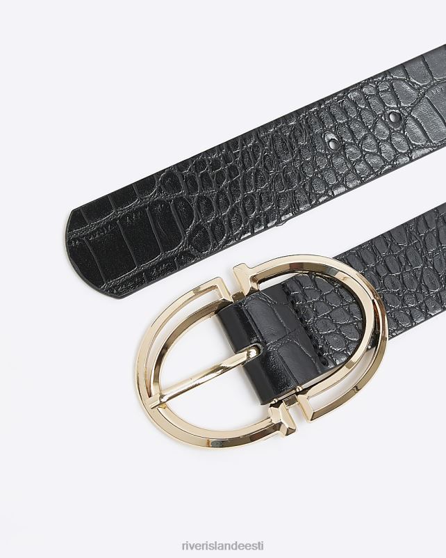 tarvikud must naised River Island Croc reljeefne vöö 44TLL3861