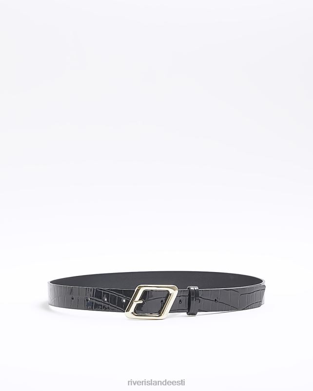 tarvikud must naised River Island Croc reljeefne vöö 44TLL4117