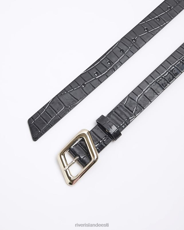 tarvikud must naised River Island Croc reljeefne vöö 44TLL4117