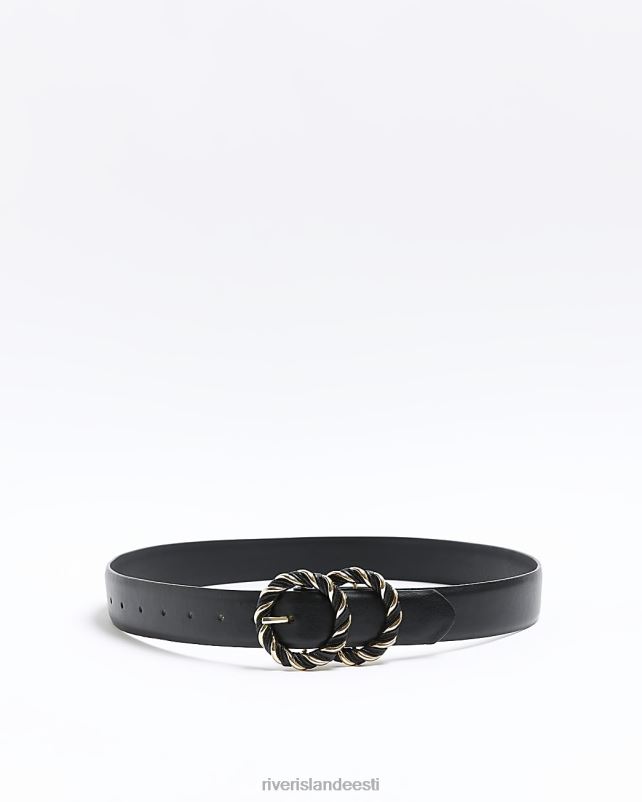 tarvikud must naised River Island keerake pandlaga vöö 44TLL4287