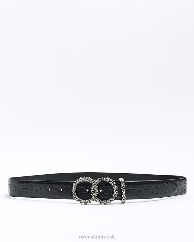 tarvikud must naised River Island topelt pandlaga vöö 44TLL4754