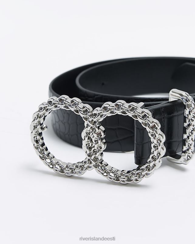 tarvikud must naised River Island topelt pandlaga vöö 44TLL4754