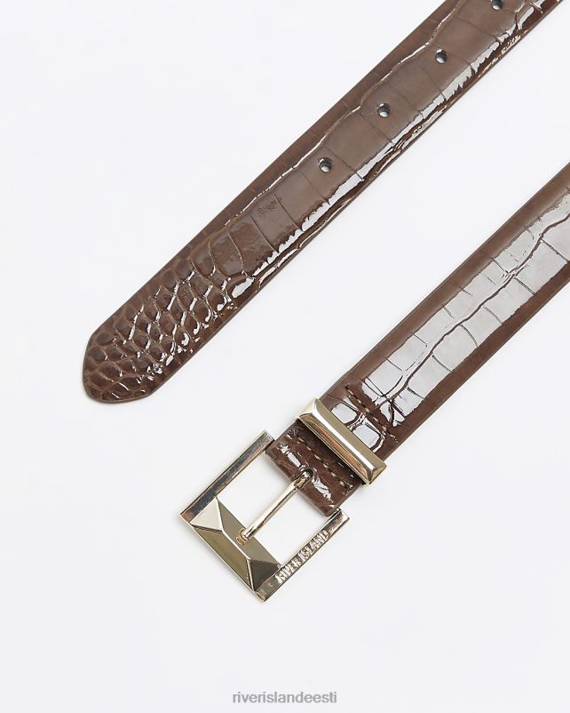 tarvikud pruun naised River Island Croc reljeefne vöö 44TLL3890