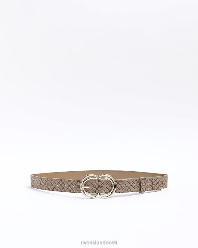 tarvikud pruun naised River Island ri monogramm vöö 44TLL4710