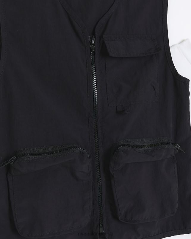 kehakate must poisid River Island b nailon gilet cargo pükste komplekt 44TLL6776