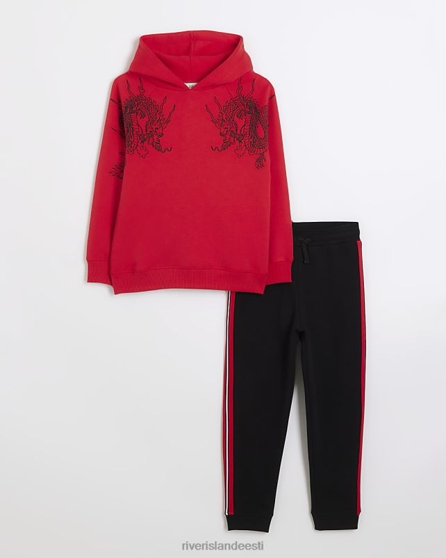 kehakate punane poisid River Island b draakoni kapuutsiga komplekt 44TLL6786