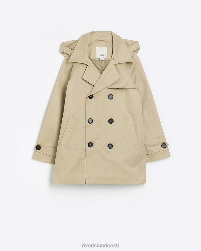 kehakate beež poisid River Island b kapuutsiga trentšmantel 44TLL6887