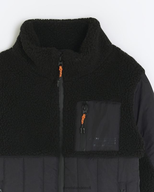 kehakate must poisid River Island b borg polsterdatud jope 44TLL6773