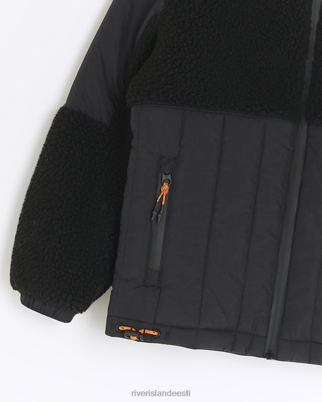 kehakate must poisid River Island b borg polsterdatud jope 44TLL6773