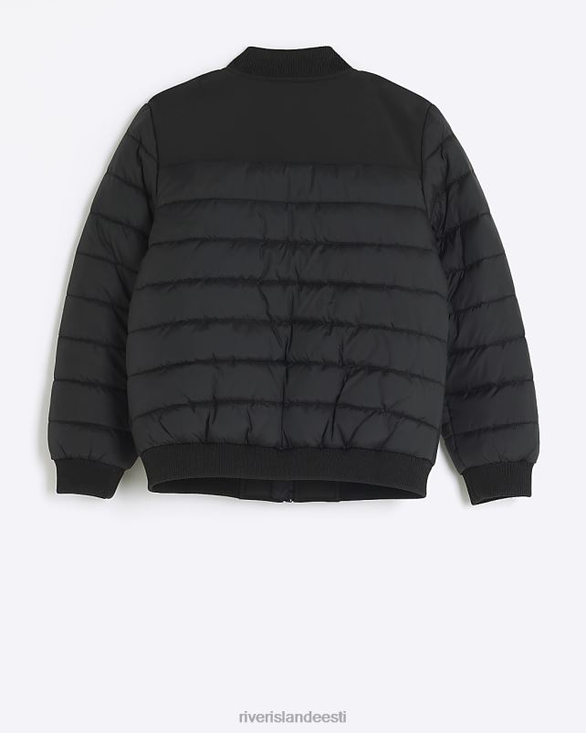 kehakate must poisid River Island b polsterdatud varrukatega bomber jope 44TLL3658