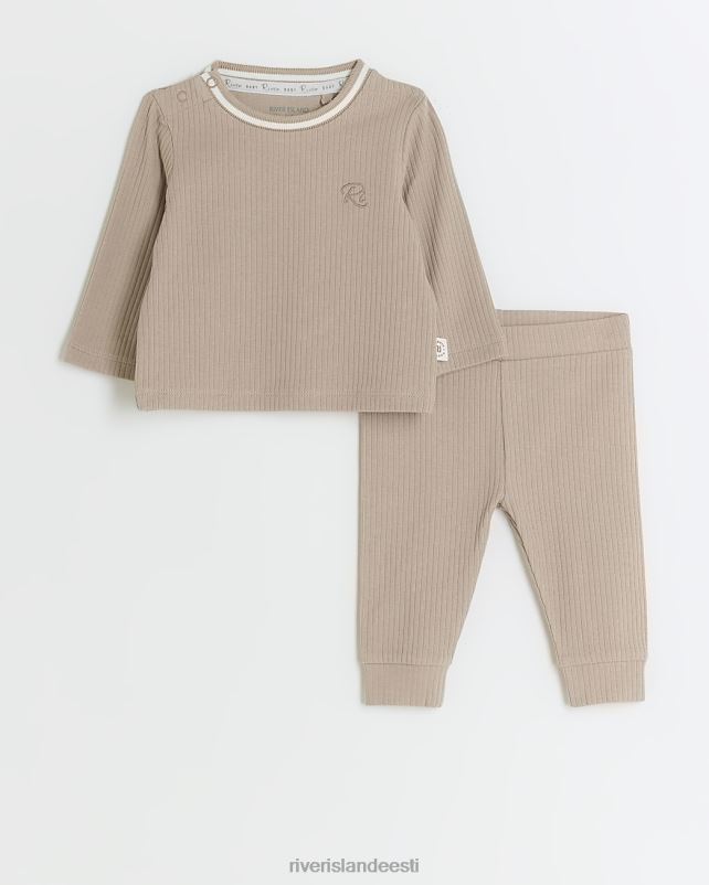 kehakate beež poisid River Island bb orgaanilise ribiga dressipluusi komplekt 44TLL3490