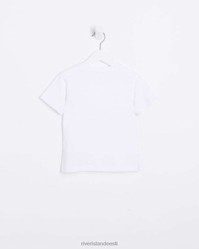 kehakate valge poisid River Island mini lühikeste varrukatega T-särk 44TLL3565