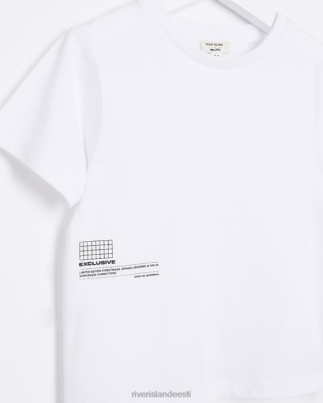 kehakate valge poisid River Island mini lühikeste varrukatega T-särk 44TLL3565