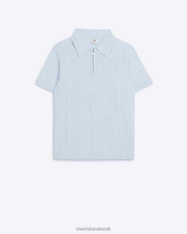kehakate sinine poisid River Island b lühikeste varrukatega pooltekstuuriga polo 44TLL3677