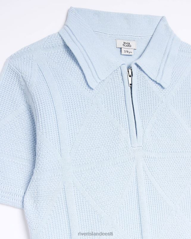 kehakate sinine poisid River Island b lühikeste varrukatega pooltekstuuriga polo 44TLL3677