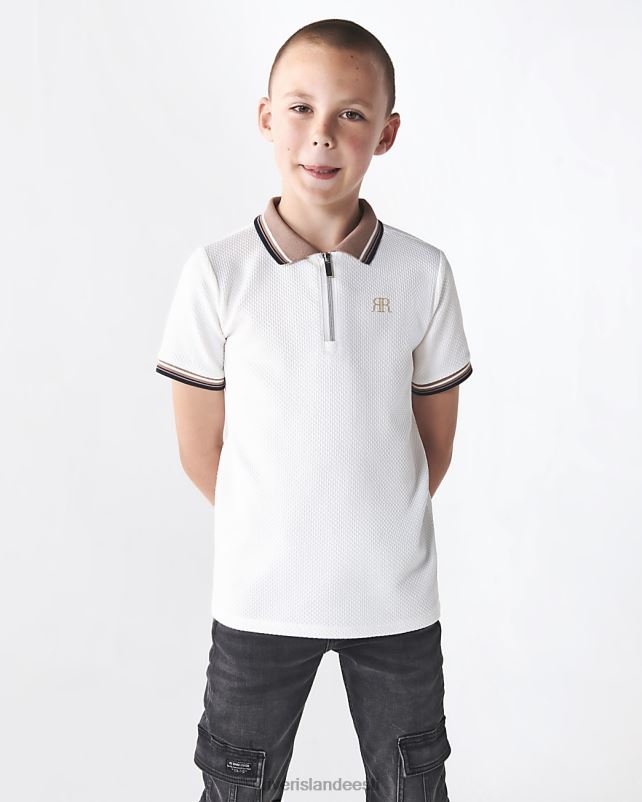 kehakate valge poisid River Island b tekstuuriga polosärk 44TLL6801