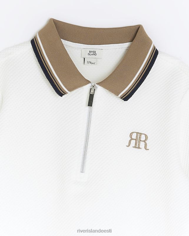 kehakate valge poisid River Island b tekstuuriga polosärk 44TLL6801