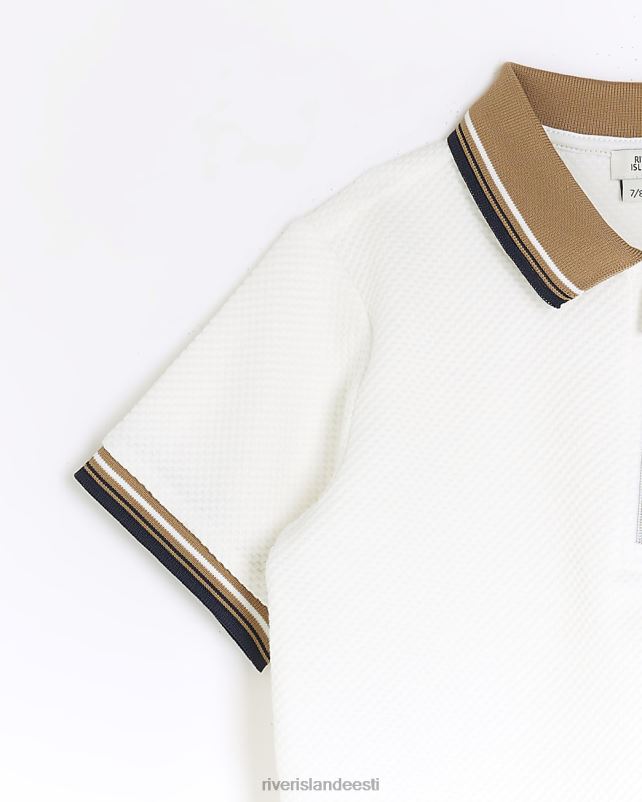 kehakate valge poisid River Island b tekstuuriga polosärk 44TLL6801