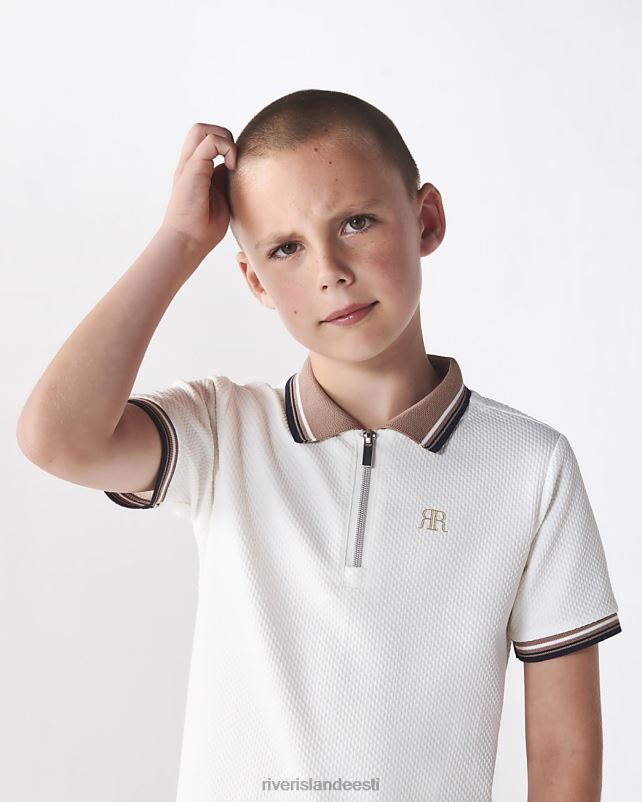 kehakate valge poisid River Island b tekstuuriga polosärk 44TLL6801