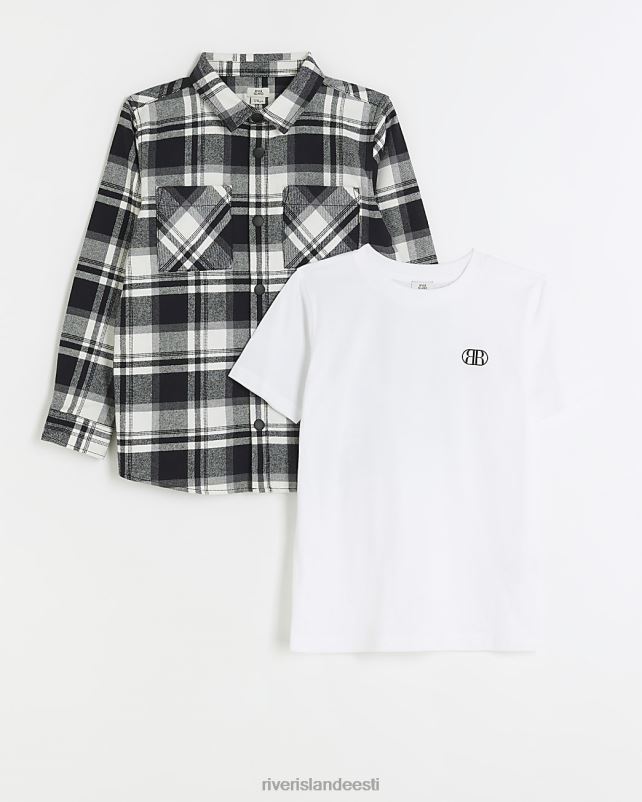 kehakate must poisid River Island b tšekisärk ja t-särgi komplekt 44TLL6800