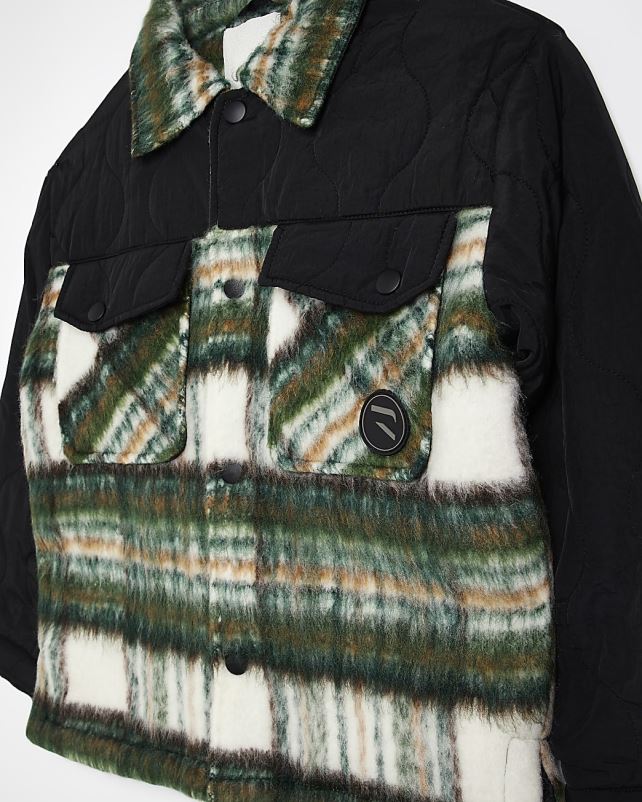 kehakate roheline poisid River Island b tekstuuriga kontrollimisnupp üles shacket 44TLL6831