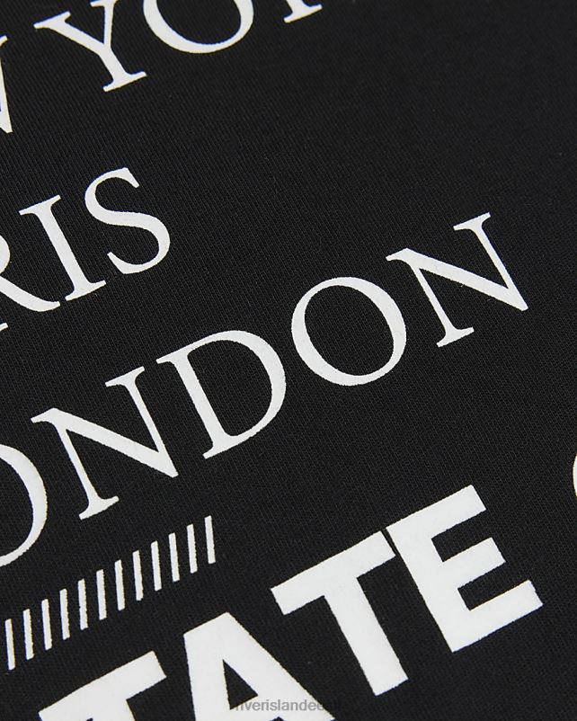 kehakate must poisid River Island b graafiline pikkade varrukatega T-särk 44TLL6853