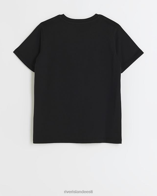 kehakate must poisid River Island b graafilise kaunistusega T-särk 44TLL3634