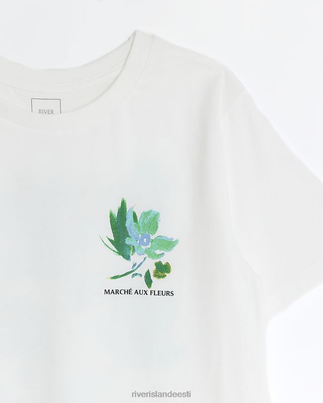 kehakate valge poisid River Island b lilleline seljatrükiga T-särk 44TLL6869