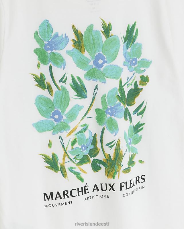 kehakate valge poisid River Island b lilleline seljatrükiga T-särk 44TLL6869