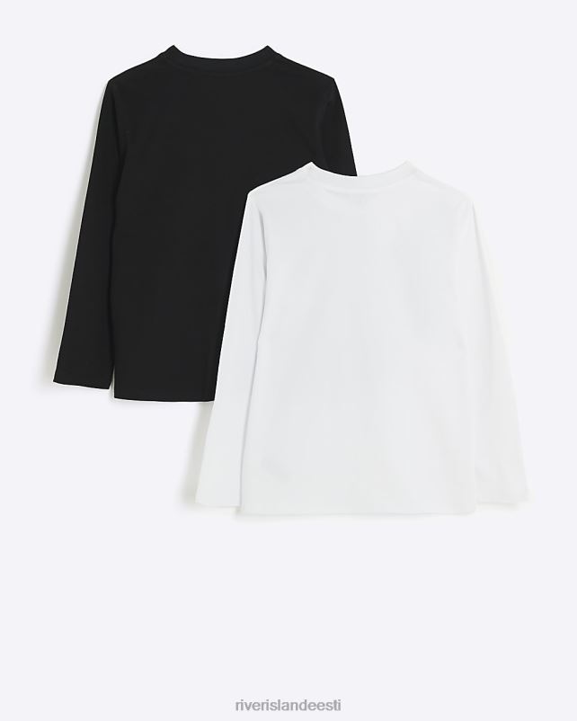 kehakate valge poisid River Island b pikkade varrukatega t-särk 2 pakk 44TLL6833