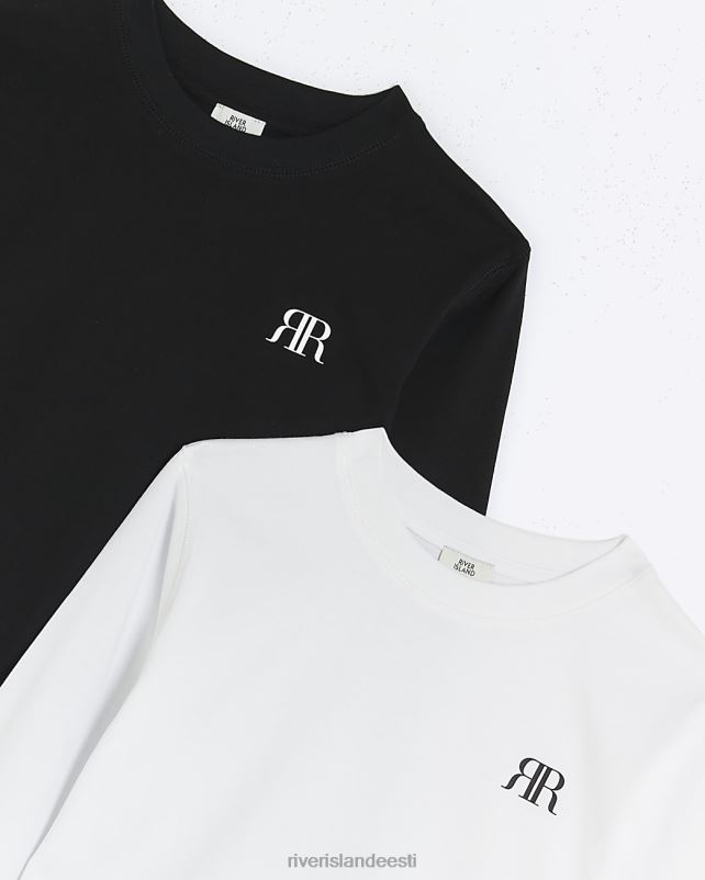 kehakate valge poisid River Island b pikkade varrukatega t-särk 2 pakk 44TLL6833