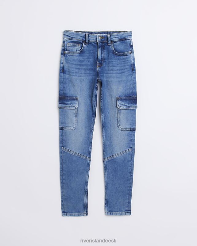 kehakate sinine poisid River Island b denim cargo pocket kitsad teksad 44TLL6920