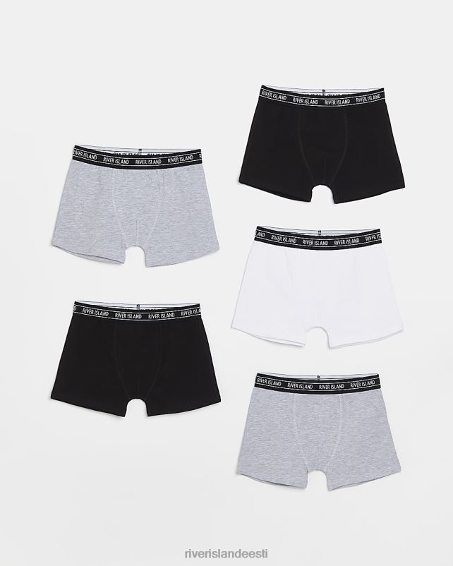 tarvikud hall poisid River Island b ühevärvilised bokserid 5 tk 44TLL6945