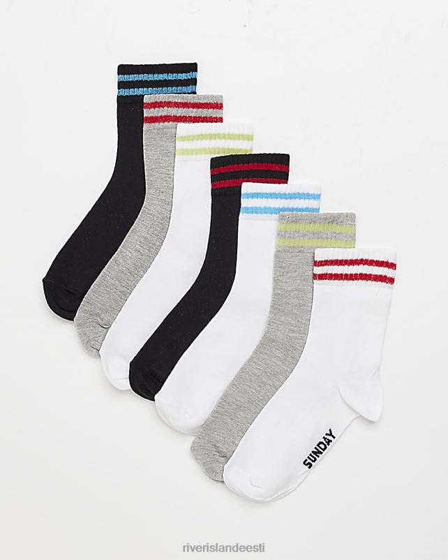 tarvikud must poisid River Island b päeva nädala sokid 7 pakk 44TLL6980