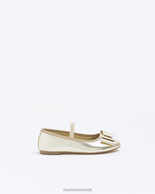 jalatsid kullast tüdrukud River Island g vibu detaili baleriini kingad 44TLL3197