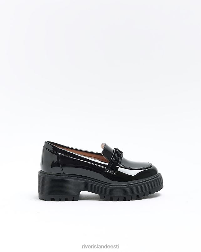 jalatsid must tüdrukud River Island g kett jämedad loafers 44TLL6279