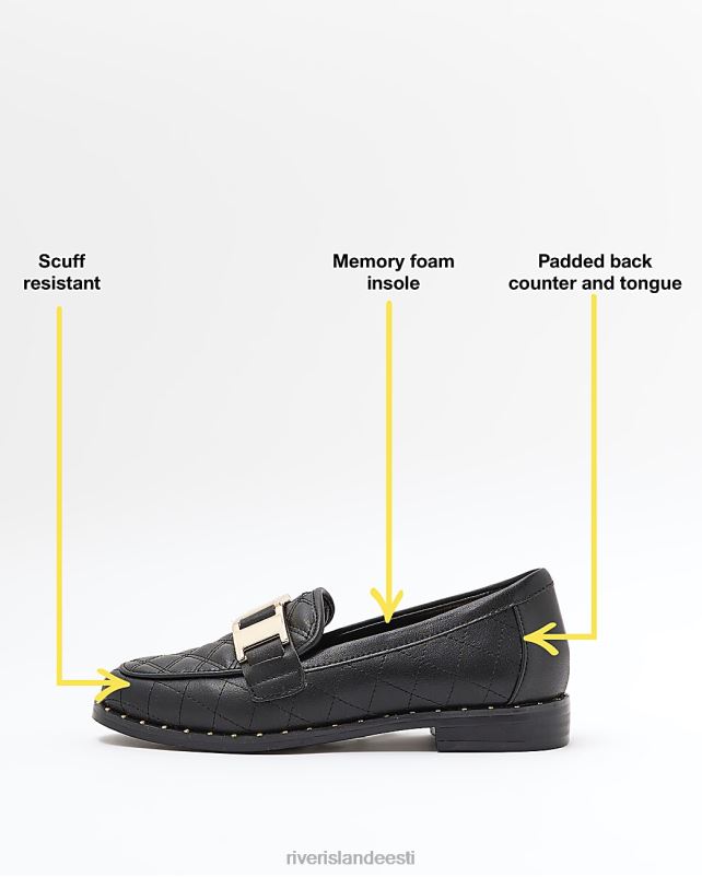 jalatsid must tüdrukud River Island g pu tepitud pätsid 44TLL3414