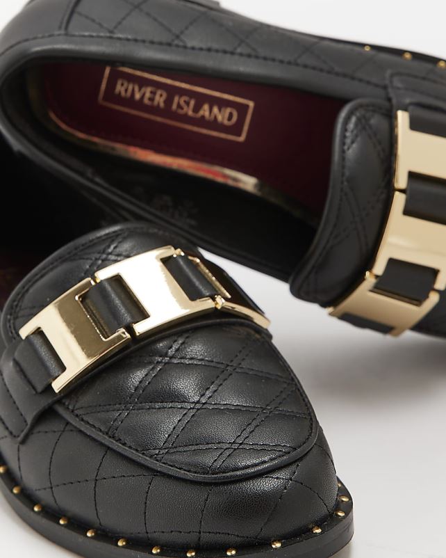 jalatsid must tüdrukud River Island g pu tepitud pätsid 44TLL3414