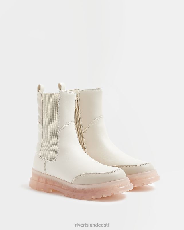 jalatsid kreemikas roosa tüdrukud River Island g polsterdatud tallaga saapad 44TLL6369