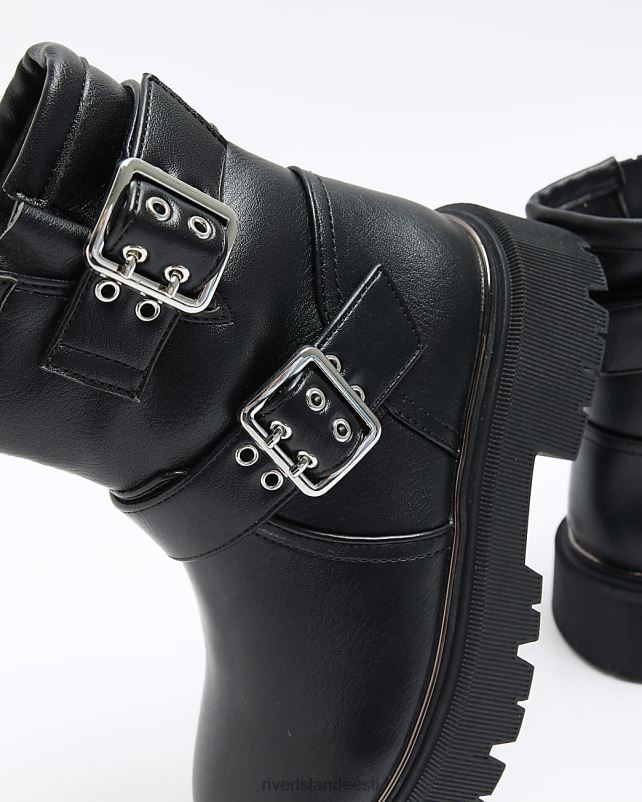 jalatsid must tüdrukud River Island g pandlaga paksud saapad 44TLL6163