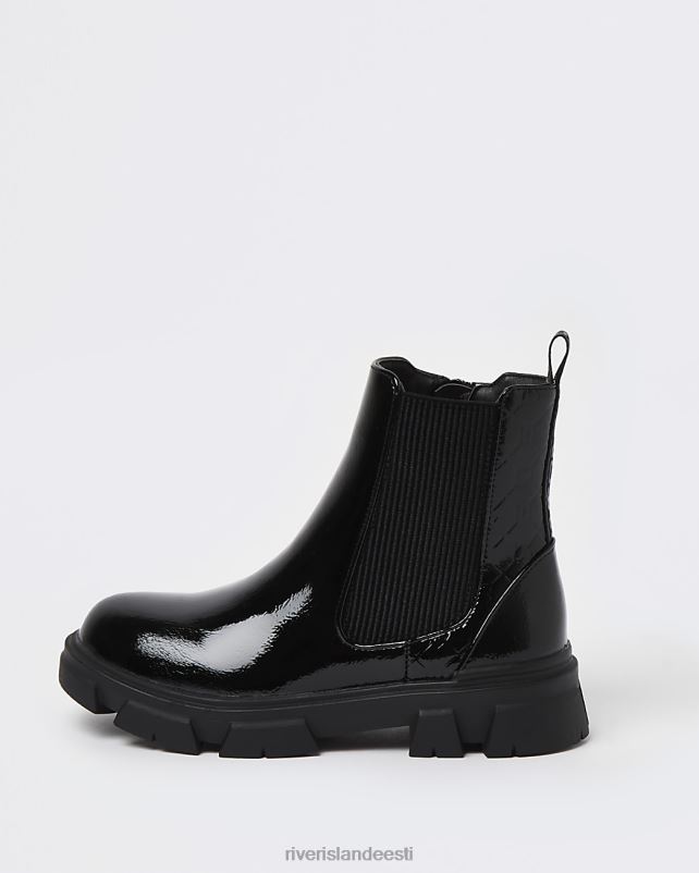 jalatsid must tüdrukud River Island g patenteeritud poolsaapad 44TLL6376